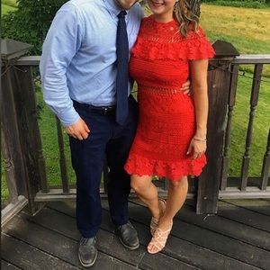 Misguided Red Crochet Dress